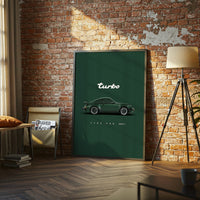 Turbo Type 930 (3.0L) Porsche 930 Turbo Wall Print – Minimal Traditional Porsche Poster