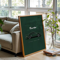 Turbo Type 930 (3.0L) Porsche 930 Turbo Wall Print – Minimal Traditional Porsche Poster