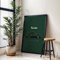 Turbo Type 930 (3.0L) Porsche 930 Turbo Wall Print – Minimal Traditional Porsche Poster
