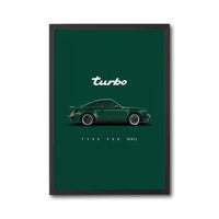 Turbo Type 930 (3.0L) Porsche 930 Turbo Wall Print – Minimal Traditional Porsche Poster