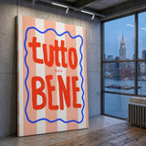 Tutto Bene Typography Wall Art – Striped Red Quote Print