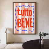 Tutto Bene Typography Wall Art – Striped Red Quote Print