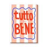 Tutto Bene Typography Wall Art – Striped Red Quote Print