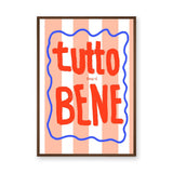 Tutto Bene Typography Wall Art – Striped Red Quote Print