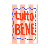 Tutto Bene Typography Wall Art – Striped Red Quote Print