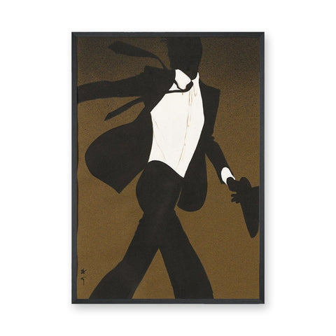 Tuxedo Gentleman Vintage Wall Art – Art Deco Portrait in Brown