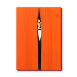 Tuxedo Man Minimalist Wall Art – Orange Curtain Spy Portrait