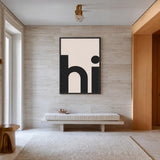 Typography Minimalist Wall Art – Beige Print with Bold Hi Text