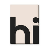 Typography Minimalist Wall Art – Beige Print with Bold Hi Text
