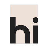 Typography Minimalist Wall Art – Beige Print with Bold Hi Text