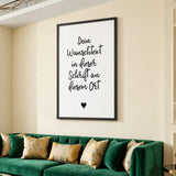 Typography Minimalist Wall Art – German Handwritten Quote With Heart