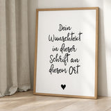 Typography Minimalist Wall Art – German Handwritten Quote With Heart
