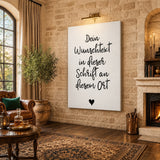 Typography Minimalist Wall Art – German Handwritten Quote With Heart