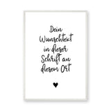 Typography Minimalist Wall Art – German Handwritten Quote With Heart