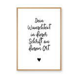 Typography Minimalist Wall Art – German Handwritten Quote With Heart