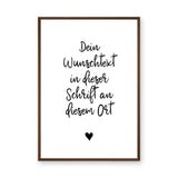 Typography Minimalist Wall Art – German Handwritten Quote With Heart