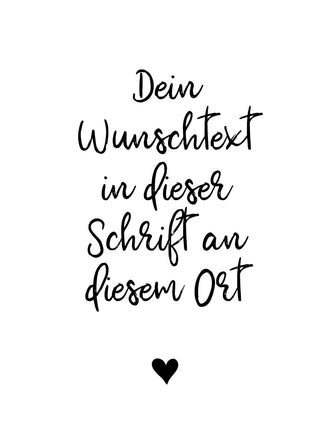 Typography Minimalist Wall Art – German Handwritten Quote With Heart