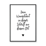 Typography Minimalist Wall Art – German Handwritten Quote With Heart