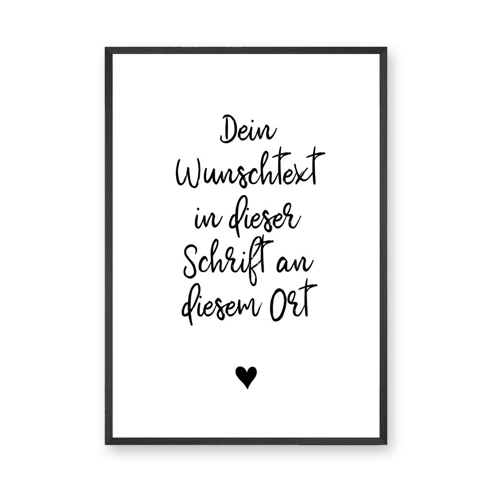 Typography Minimalist Wall Art – German Handwritten Quote With Heart