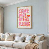 Typography Retro Pop-Art Wall Art – Playful Come Back to Bed Quote