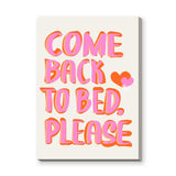Typography Retro Pop-Art Wall Art – Playful Come Back to Bed Quote