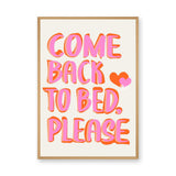 Typography Retro Pop-Art Wall Art – Playful Come Back to Bed Quote