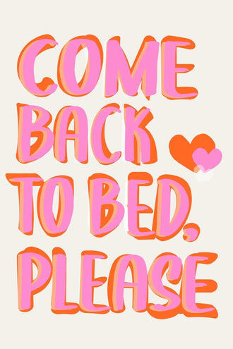 Typography Retro Pop-Art Wall Art – Playful Come Back to Bed Quote