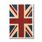 Union Jack Flag Vintage Wall Art – Textured Red Cream and Blue Print