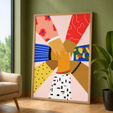 Unity Hands Modern Wall Art – Colorful Diversity Illustration