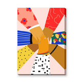Unity Hands Modern Wall Art – Colorful Diversity Illustration