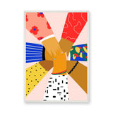 Unity Hands Modern Wall Art – Colorful Diversity Illustration