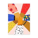 Unity Hands Modern Wall Art – Colorful Diversity Illustration