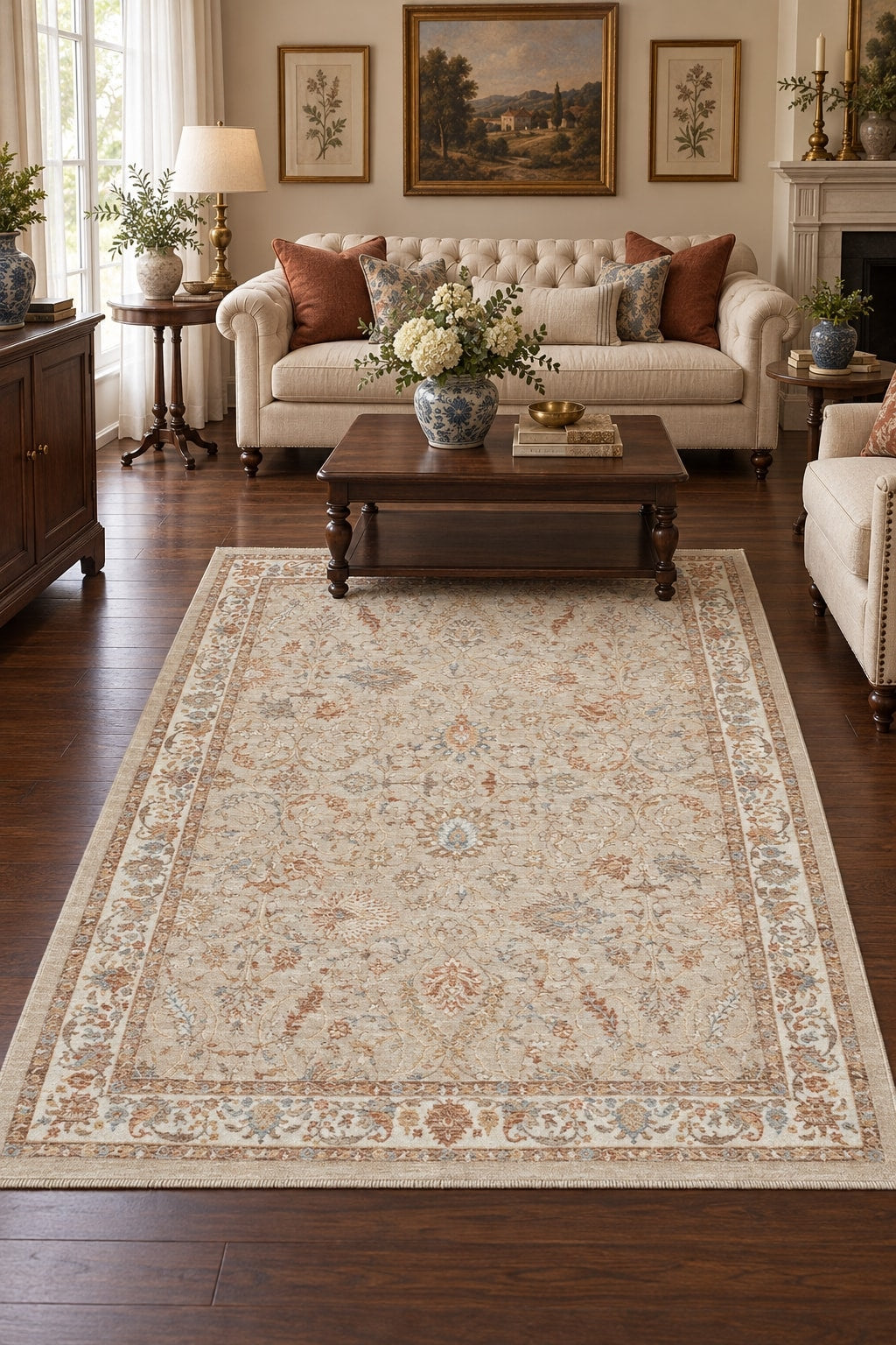 Valencia Vintage Area Rug in a living room