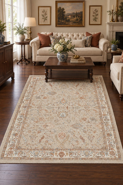 Valencia Vintage Area Rug in a living room