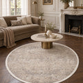 Valeria Modern Area Rug – Beige in a living room