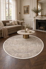 Valeria Modern Area Rug – Beige in a living room