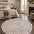 Valeria Modern Area Rug – Beige in a bedroom