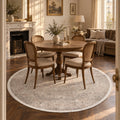 Valeria Modern Area Rug – Beige in a dining room