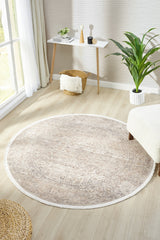 Valeria Modern Area Rug – Beige in a living room
