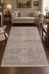 Valeria Modern Area Rug – Light Beige in a living room