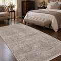 Valeria Modern Area Rug – Light Beige in a bedroom