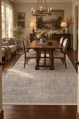 Valeria Modern Area Rug – Light Beige in a dining room