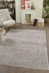 Valeria Modern Area Rug – Light Beige in a living room
