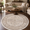 Valeria Vintage Area Rug – Cream in a living room