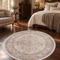 Valeria Vintage Area Rug – Cream in a bedroom