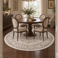 Valeria Vintage Area Rug – Cream in a dining room