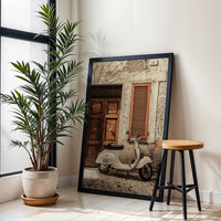 Vespa Nostalgic Scooter Wall Poster – Retro Italian Motorcycle Home Wall Décor
