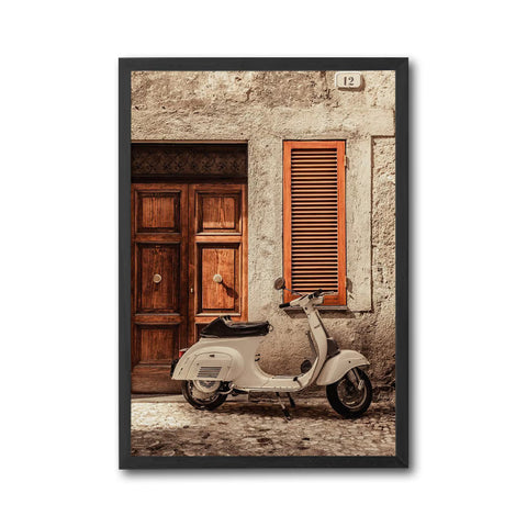 Vespa Nostalgic Scooter Wall Poster – Retro Italian Motorcycle Home Wall Décor