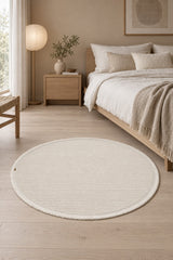 Vetrina Modern Round Rug in a bedroom