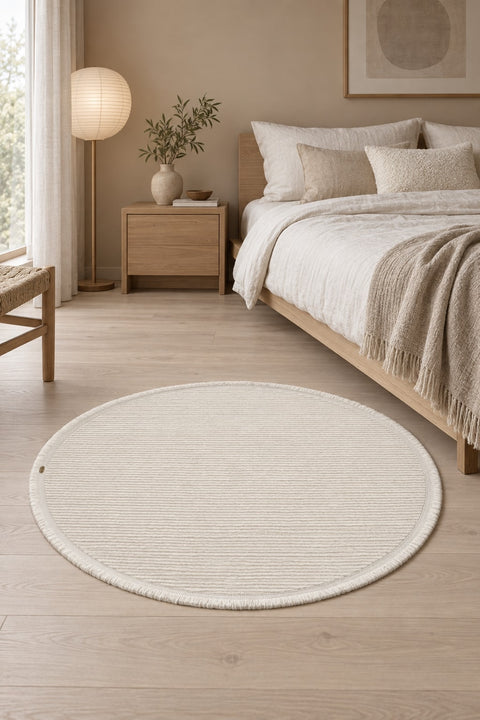 Vetrina Modern Round Rug in a bedroom